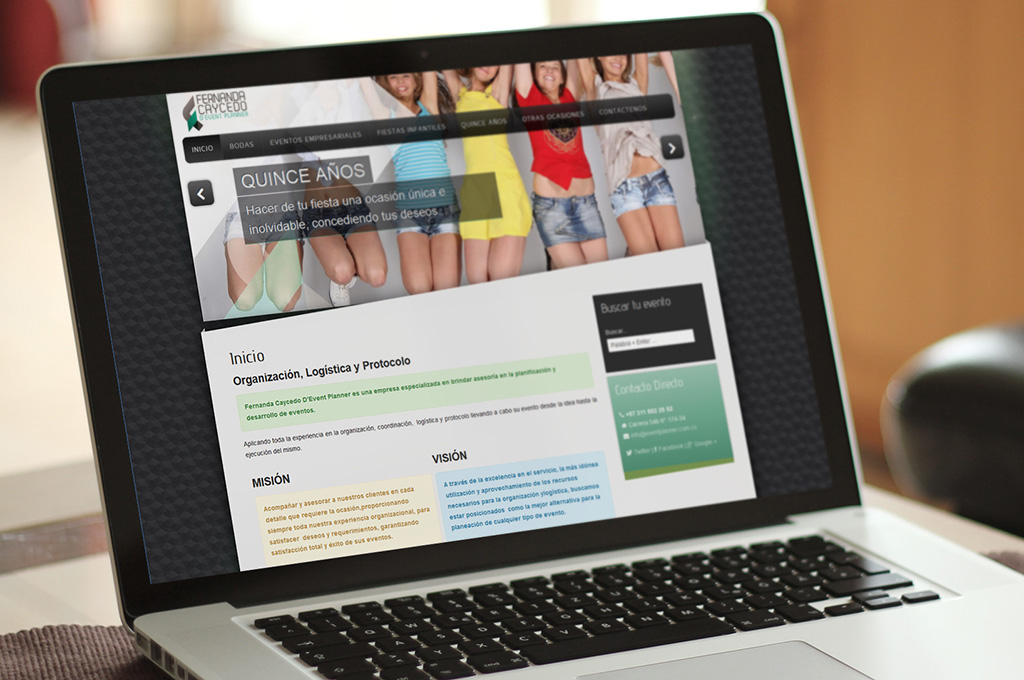 Diseño de Paginas Web en Colombia Event planner