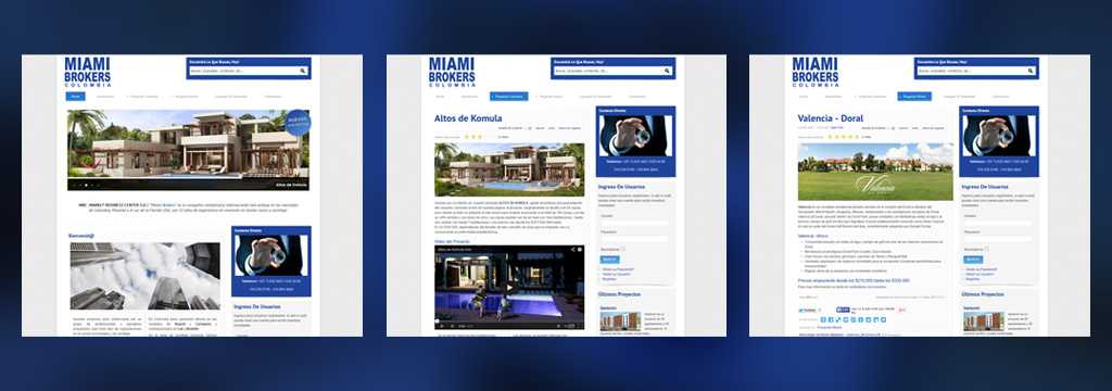 Diseño de Paginas Web en Bogotá miami brokers